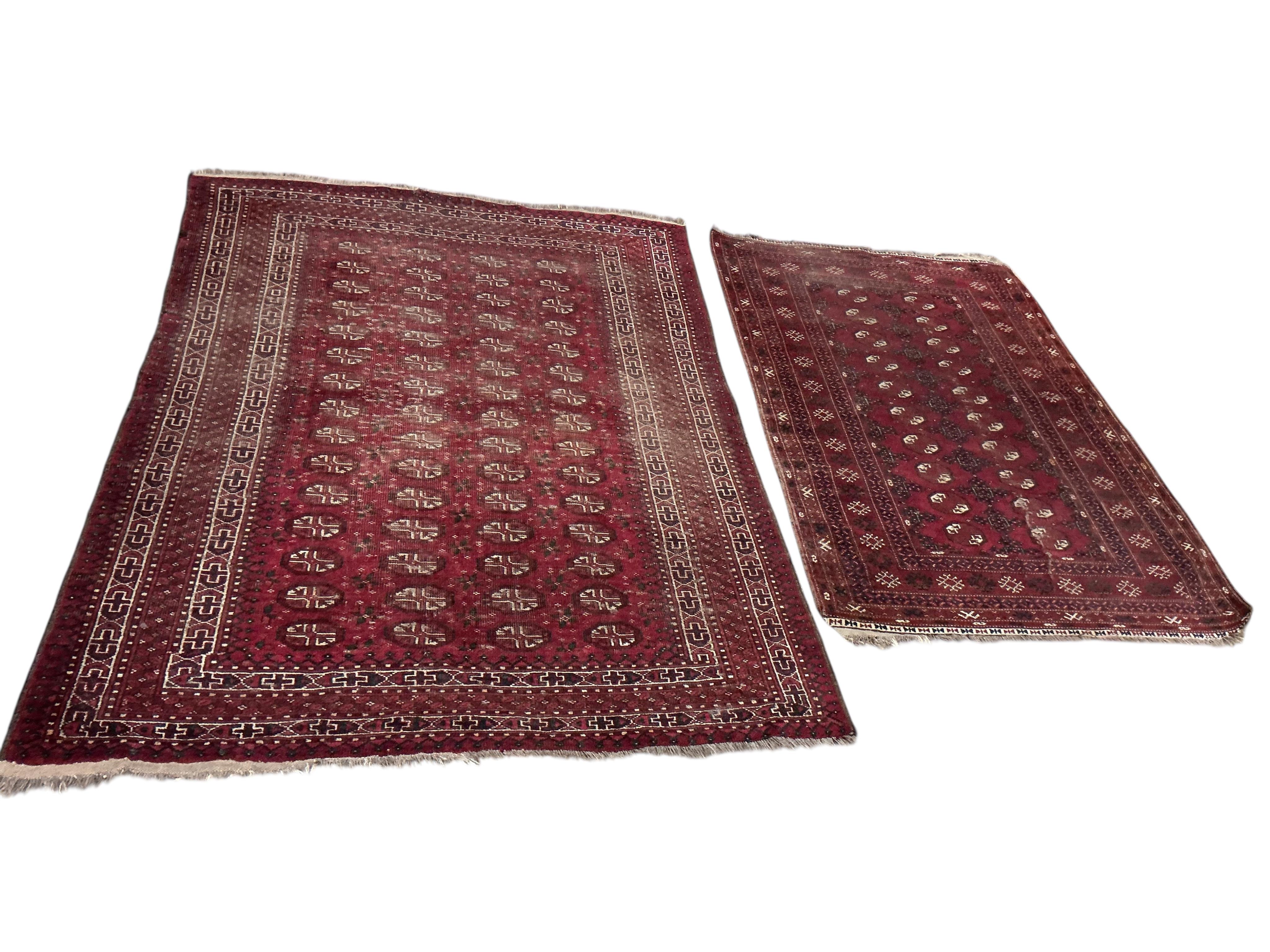 Two Turkoman rugs, larger 180 x 132cm